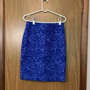Blue floral pencil skirt- Loft